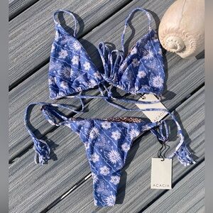 ACACIA - Sawvy Triangle String Wrap Bikini Top & Ralphy Bottom in Esme - M/L